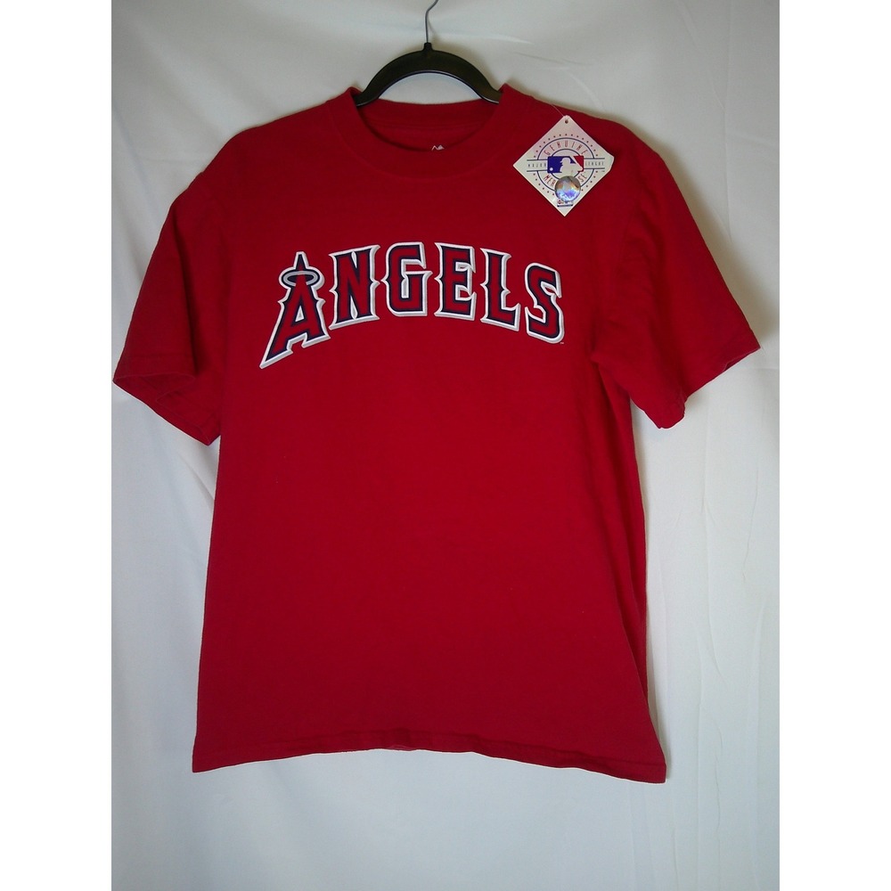 Los Angeles Angels Majestic Red Baseball Jersey #4 T-Shirt Size Medium NWT